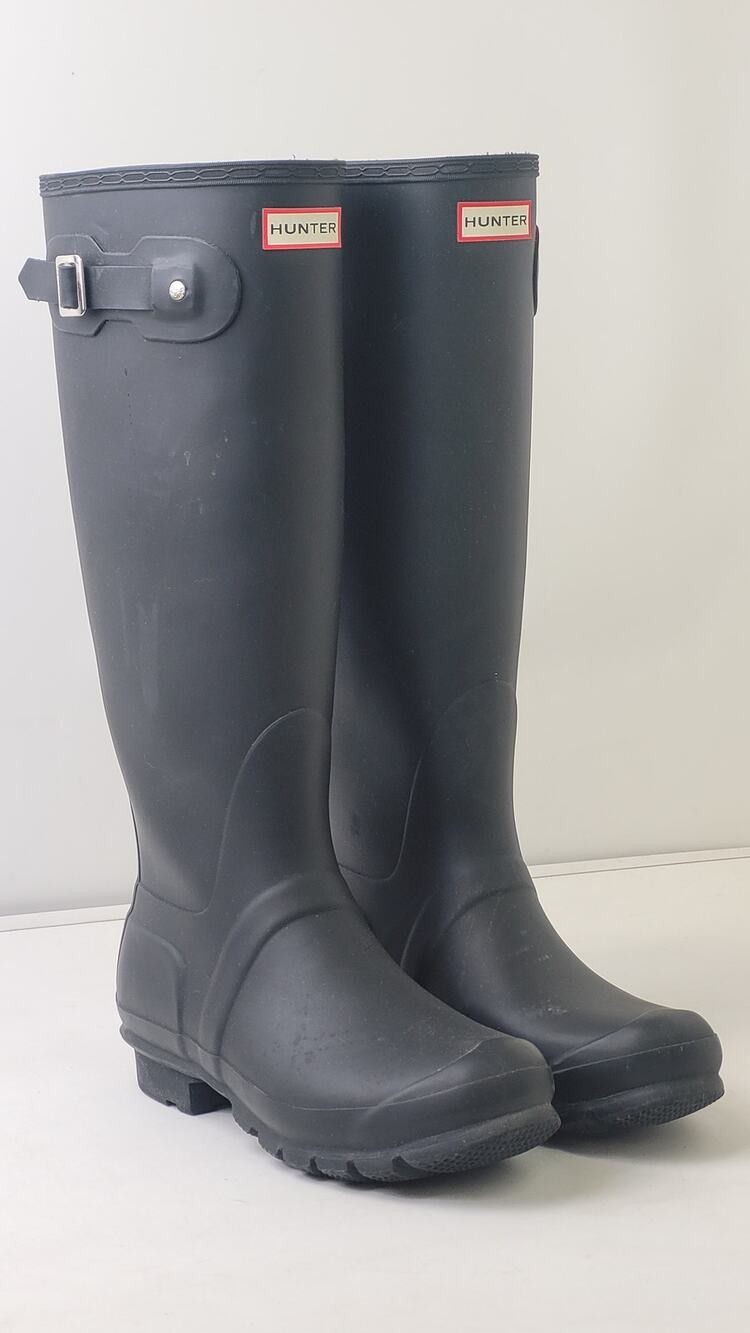 Hunter Original Tall Rain Boots Knee-High Classic Black Women's Sz US 9